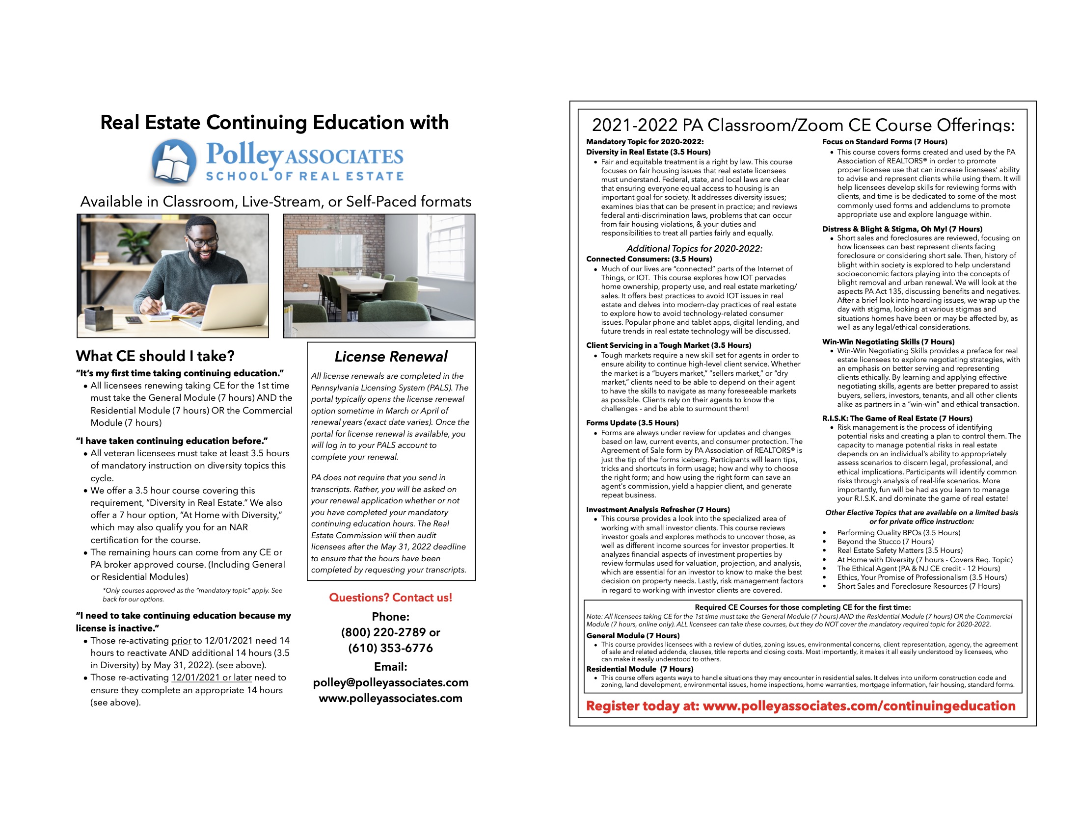 Real Estate Continuing Education Classes via Zoom (LiveStream) What